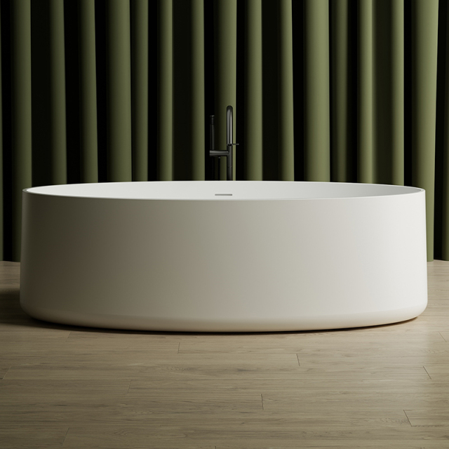 China Wholesale Factory Freestanding V Groove Solid Surface Silver Pattern Flunted Bathtub MR-88867