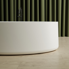 China Wholesale Factory Freestanding V Groove Solid Surface Silver Pattern Flunted Bathtub MR-88867