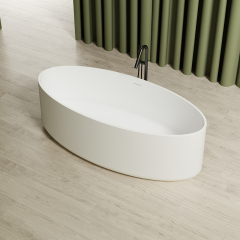 China Wholesale Factory Freestanding V Groove Solid Surface Silver Pattern Flunted Bathtub MR-88867