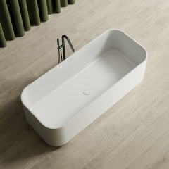Quality Wholesale Unique Design Freestanding Solid Surface Silver Pattern Flunted Rectangular Bathtub MR-88862