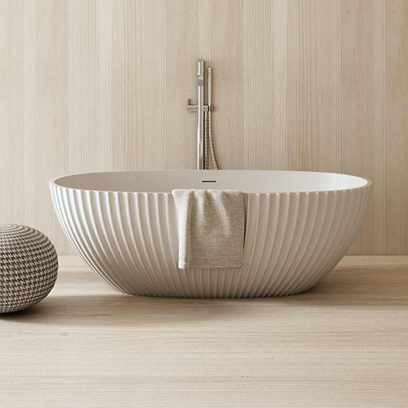 Popular Wholesale Designer Freestanding Solid Surface Fluted Bathtub MR-88877