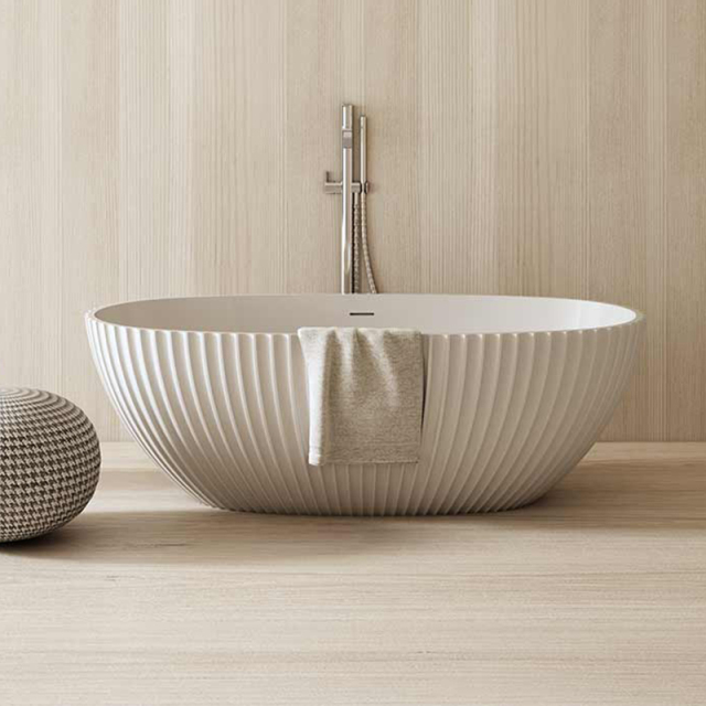 Popular Wholesale Designer Freestanding Solid Surface Fluted Bathtub MR-88877
