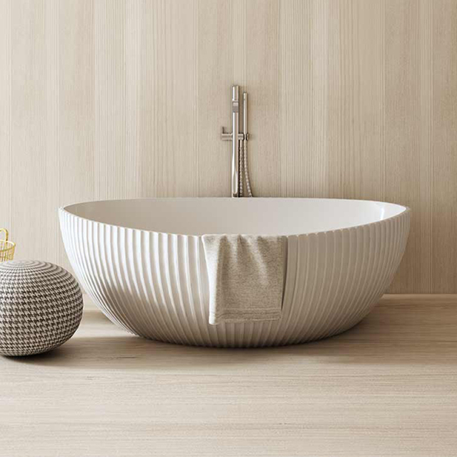Wholesale High End Quality Freestanding Irregular Shape Fluted Bathtub MR-88870