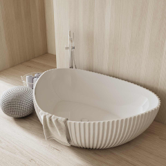 Wholesale High End Quality Freestanding Irregular Shape Fluted Bathtub MR-88870