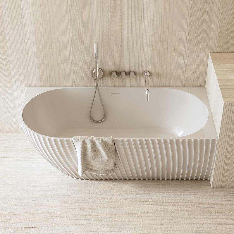 Factory Supply Quality Assurance Freestanding Fluted Corner Bathtub MR-88873