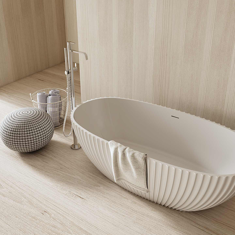 Popular Wholesale Designer Freestanding Solid Surface Fluted Bathtub MR-88877