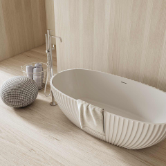 Popular Wholesale Designer Freestanding Solid Surface Fluted Bathtub MR-88877