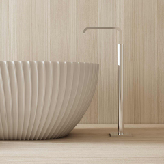 Quality Wholesale Unique Design Freestanding Fluted Egg-shaped Solid Surface Bathtub MR-88875