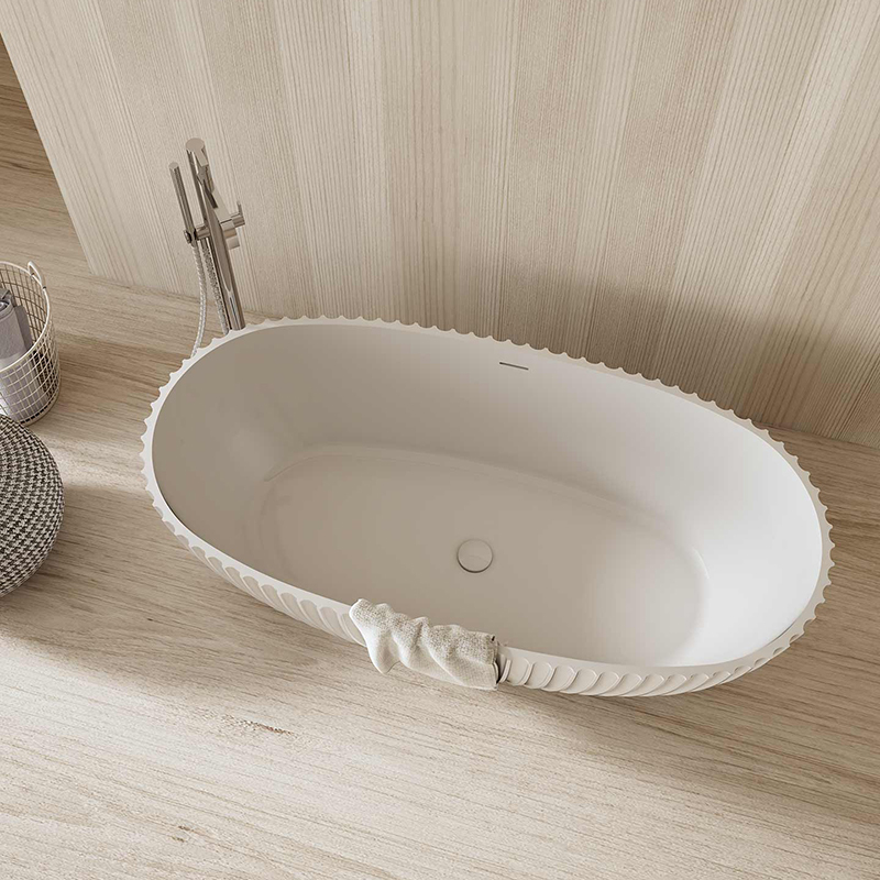 Popular Wholesale Designer Freestanding Solid Surface Fluted Bathtub MR-88877