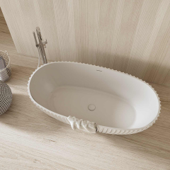 Popular Wholesale Designer Freestanding Solid Surface Fluted Bathtub MR-88877