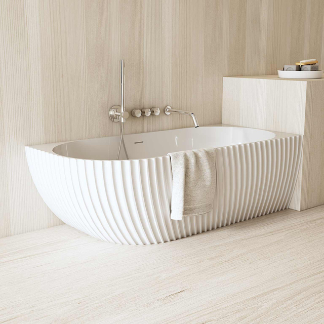 Factory Supply Quality Assurance Freestanding Fluted Corner Bathtub MR-88873