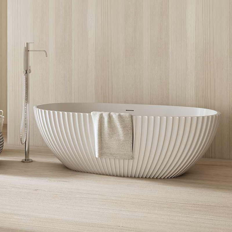 Popular Wholesale Designer Freestanding Solid Surface Fluted Bathtub MR-88877