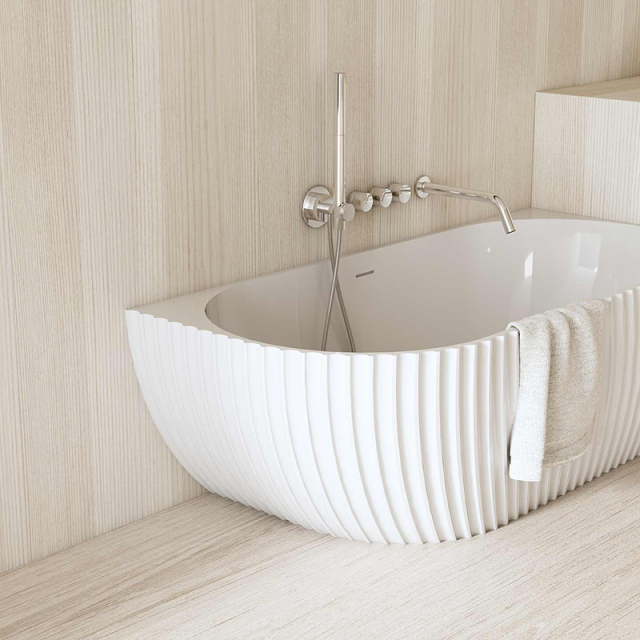 Factory Supply Quality Assurance Freestanding Fluted Corner Bathtub MR-88873