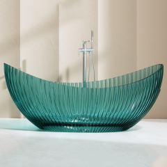 Wholesale High End Quality Moon Shape Fluted Freestanding Transparent Bathtub MR-T88878