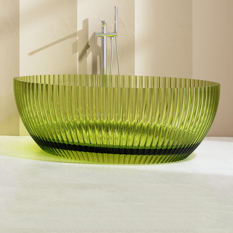Wholesale High End Quality Round Fluted Freestanding Transparent Bathtub MR-T88879