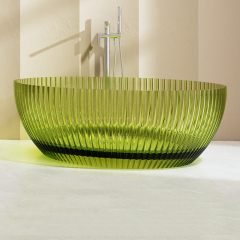 Wholesale High End Quality Round Fluted Freestanding Transparent Bathtub MR-T88879