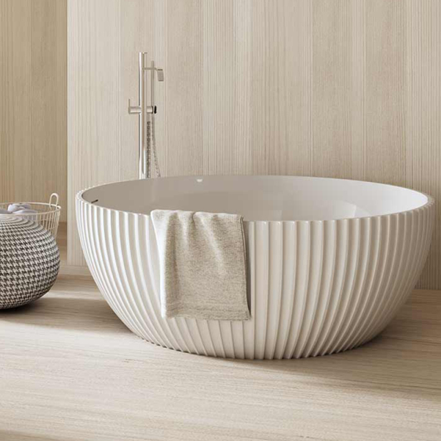 Wholesale High End Quality Freestanding Round Flunted Bathtub MR-88879
