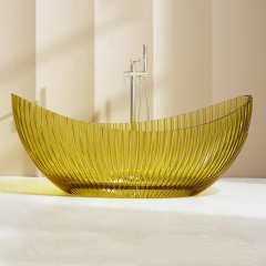 Wholesale High End Quality Moon Shape Fluted Freestanding Transparent Bathtub MR-T88878
