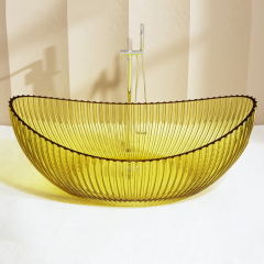 Wholesale High End Quality Moon Shape Fluted Freestanding Transparent Bathtub MR-T88878