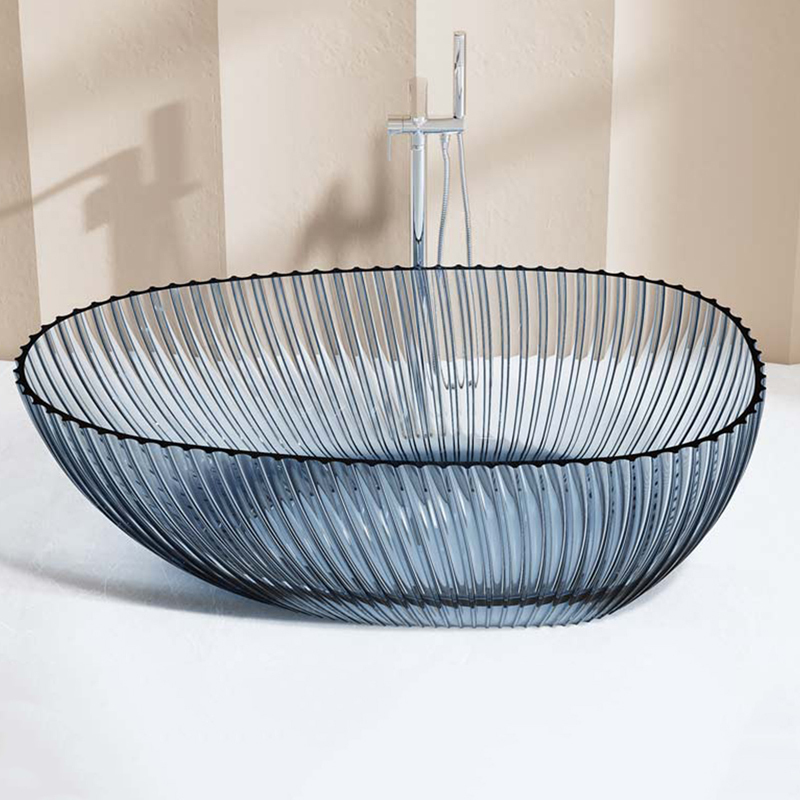 Popular Wholesale Designer Freestanding Fluted Transparent Egg Shape Bathtub MR-T88875