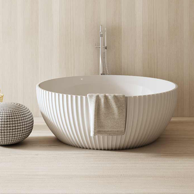 Wholesale High End Quality Freestanding Round Flunted Bathtub MR-88879