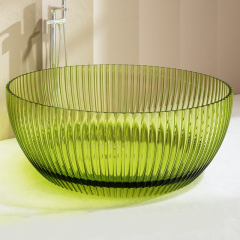 Wholesale High End Quality Round Fluted Freestanding Transparent Bathtub MR-T88879