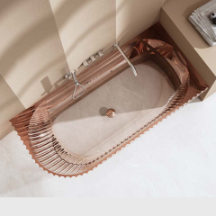 China Wholesale Factory Freestanding Fluted Transparent Back to Corner Bathtub MR-T88873