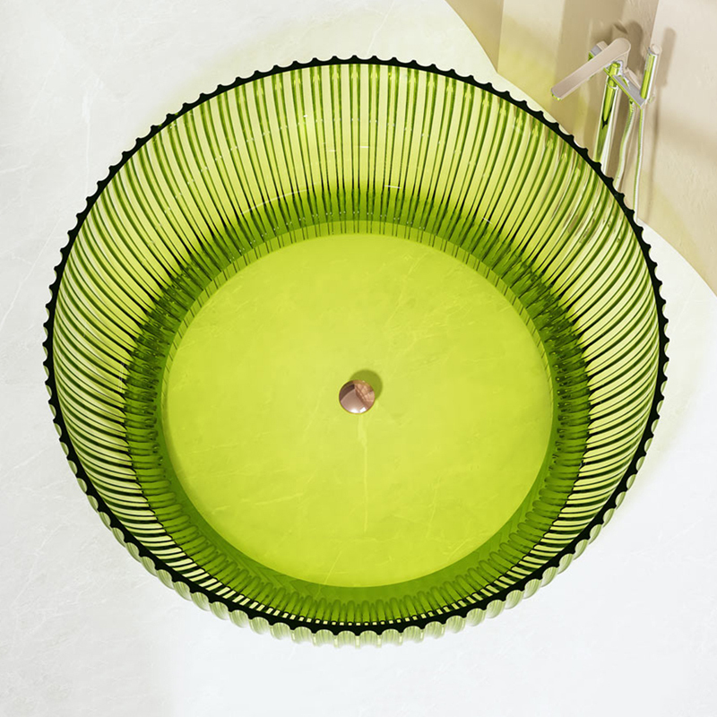 Wholesale High End Quality Round Fluted Freestanding Transparent Bathtub MR-T88879