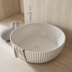 Wholesale High End Quality Freestanding Round Flunted Bathtub MR-88879