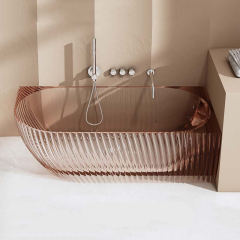 China Wholesale Factory Freestanding Fluted Transparent Back to Corner Bathtub MR-T88873