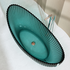 Wholesale High End Quality Moon Shape Fluted Freestanding Transparent Bathtub MR-T88878
