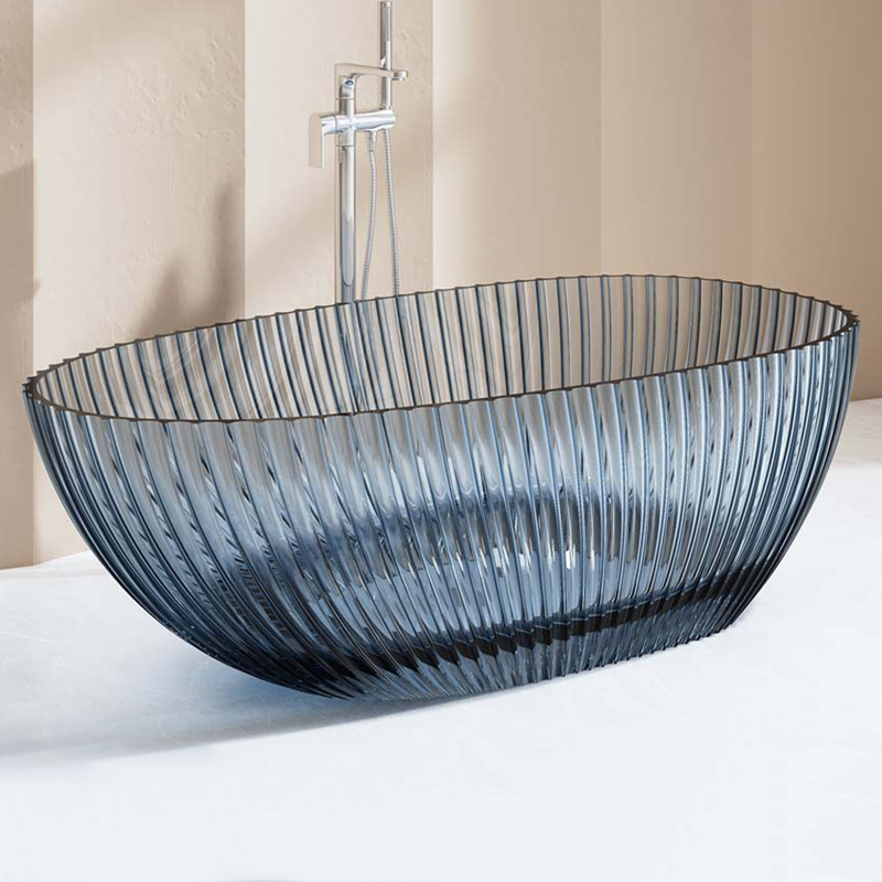 Popular Wholesale Designer Freestanding Fluted Transparent Egg Shape Bathtub MR-T88875