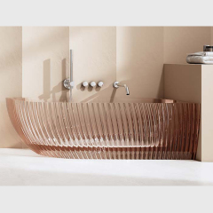 China Wholesale Factory Freestanding Fluted Transparent Back to Corner Bathtub MR-T88873