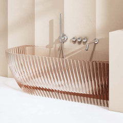 China Wholesale Factory Freestanding Fluted Transparent Back to Corner Bathtub MR-T88873