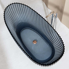 Popular Wholesale Designer Freestanding Fluted Transparent Egg Shape Bathtub MR-T88875