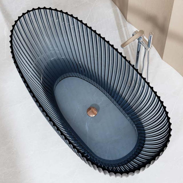 Popular Wholesale Designer Freestanding Fluted Transparent Egg Shape Bathtub MR-T88875