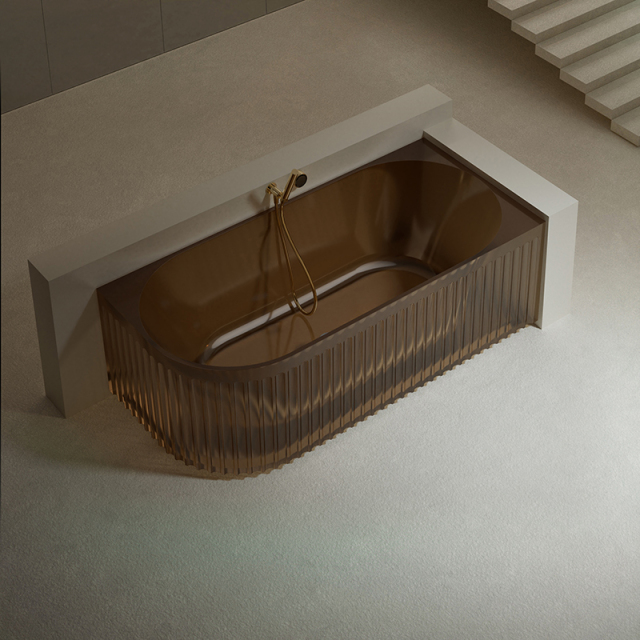 Wholesale High End Quality Fluted Back to Corner Clear Bathtub TW-8113RT