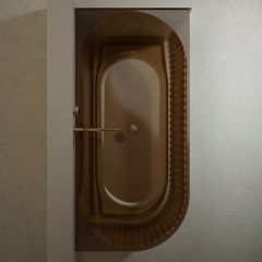 Wholesale High End Quality Fluted Back to Corner Clear Bathtub TW-8113RT