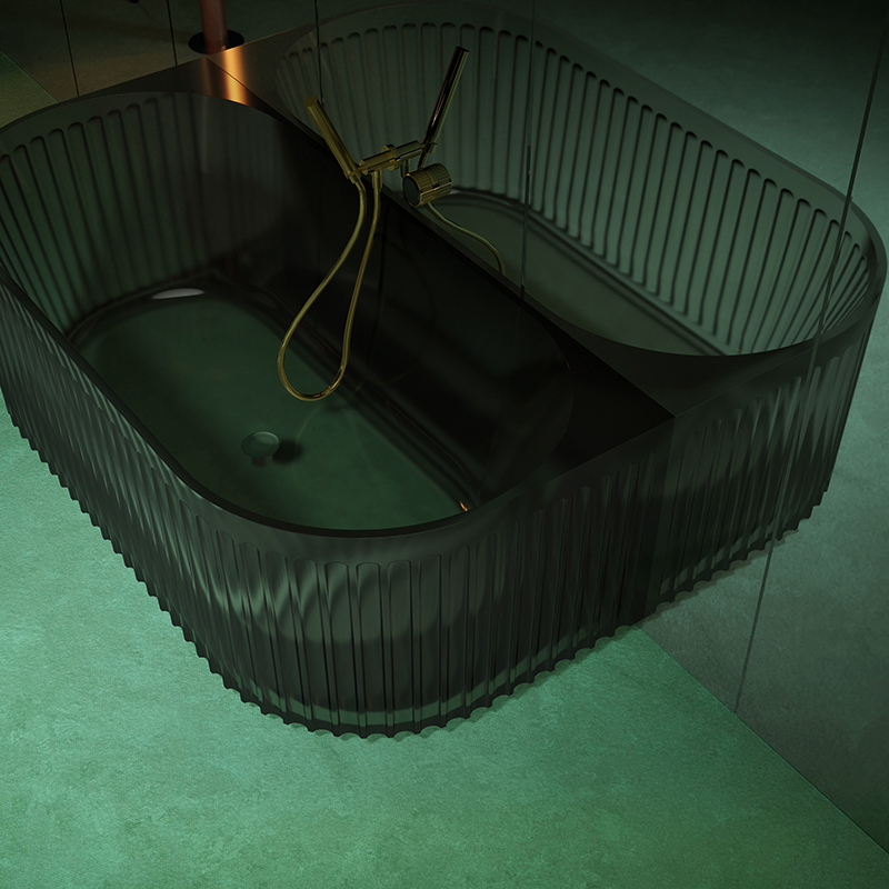 Factory Wholesale Rectangular Fluted Transparent Bathtub TW-8116T