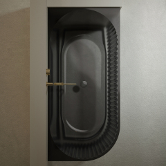 Wholesale High End Quality Fluted Back to Corner Clear Bathtub TW-8113RT