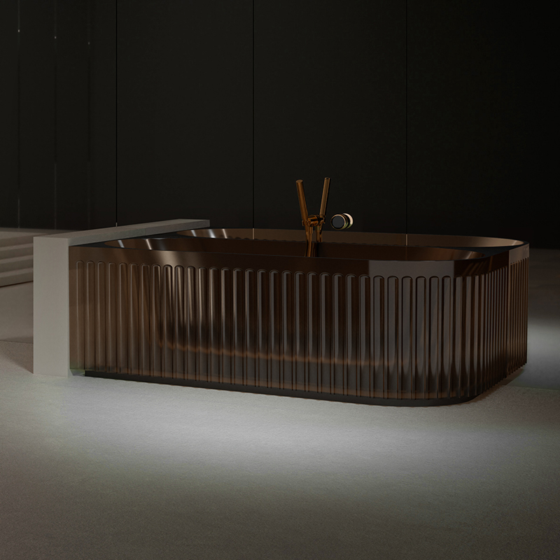 Wholesale High End Quality Fluted Back to Corner Clear Bathtub TW-8113RT