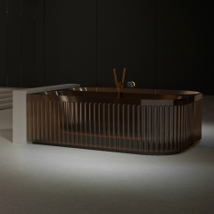 Wholesale High End Quality Fluted Back to Corner Clear Bathtub TW-8113RT