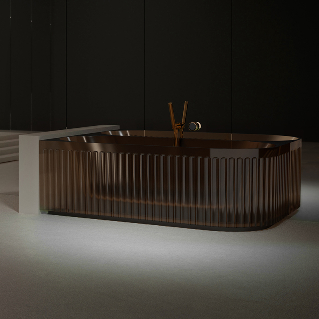 Wholesale High End Quality Fluted Back to Corner Clear Bathtub TW-8113RT