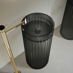 Quality Wholesale Unique Design Round Freestanding Clear Sink Bathroom Wash Basin TW-Z819T