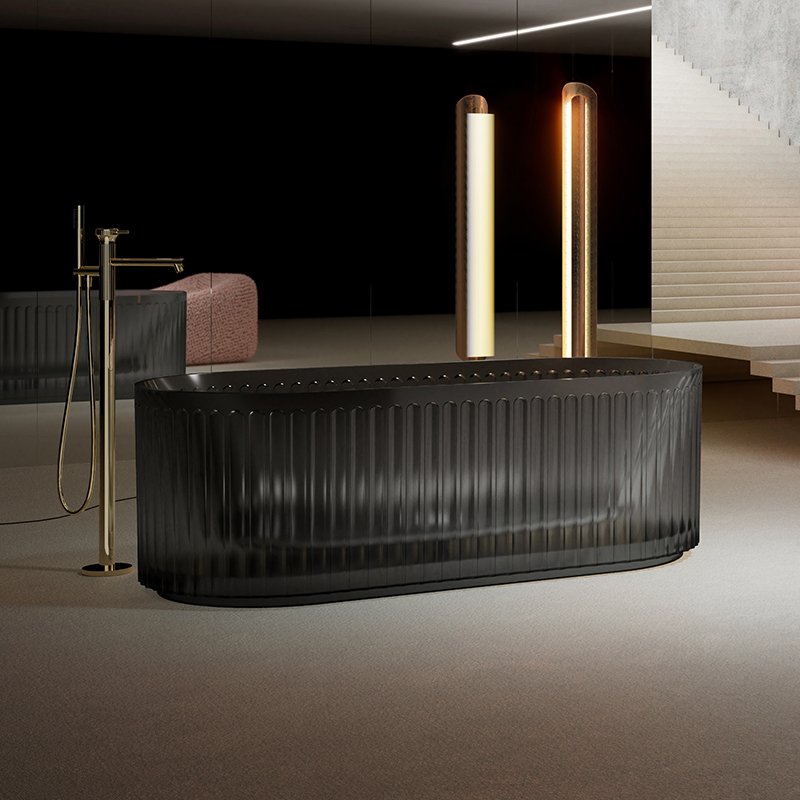 Wholesale Fashion Fluted Freestanding Transparent Bathtub TW-8111T
