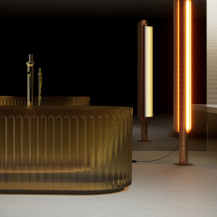 Wholesale Fashion Fluted Freestanding Transparent Bathtub TW-8111T