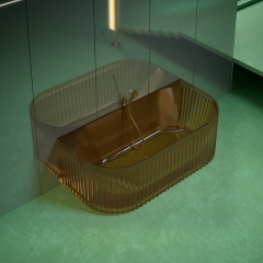 Factory Wholesale Rectangular Fluted Transparent Bathtub TW-8116T