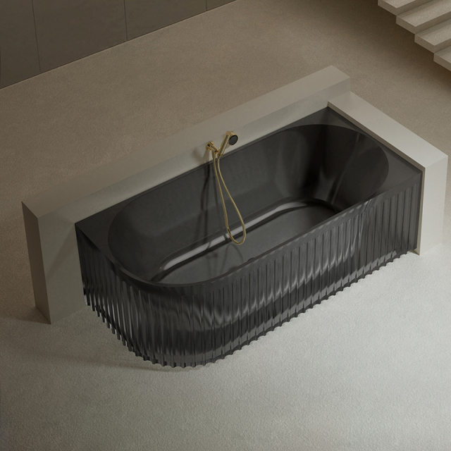 Wholesale High End Quality Fluted Back to Corner Clear Bathtub TW-8113RT