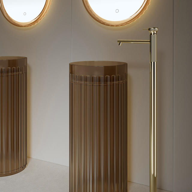 Quality Wholesale Unique Design Round Freestanding Clear Sink Bathroom Wash Basin TW-Z819T