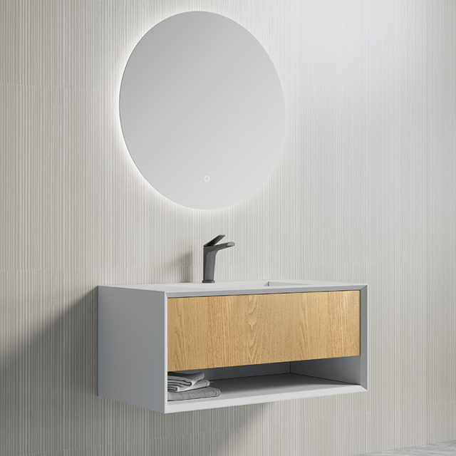 Factory Wholesale Single Under Counter Sink Wall Mounted Hanging Bathroom Vanity Cabinet TW-2500